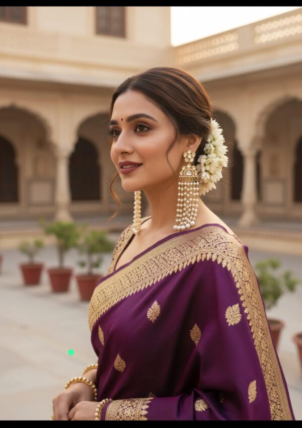 Silver Plated Airan Bali (Long Shape with Cream White Nag)