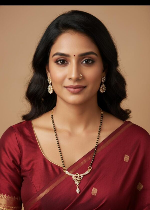 MANGALSUTRA    Classic black-beaded mangalsutra chain