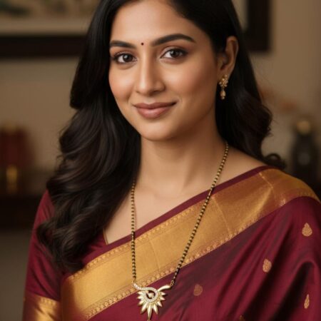 MANGALSUTRA CHAIN   Classic black-beaded mangalsutra chain