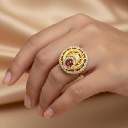 Ad gold-plated, adjustable finger ring