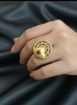 Ad gold-plated, adjustable finger ring