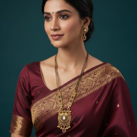 MANGALSUTRA     Classic black-beaded mangalsutra chain