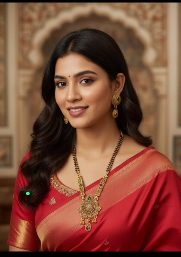 Mangal Sutra✨ Key Features:  Classic black-beaded mangalsutra chain